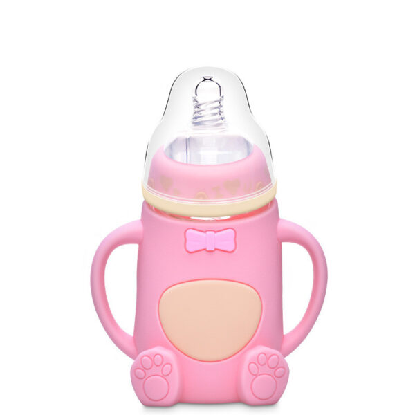 Baby Silicone Glass Baby Bottle Anti-fall And Anti-colic - Image 5