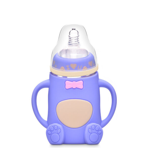 Baby Silicone Glass Baby Bottle Anti-fall And Anti-colic - Image 2