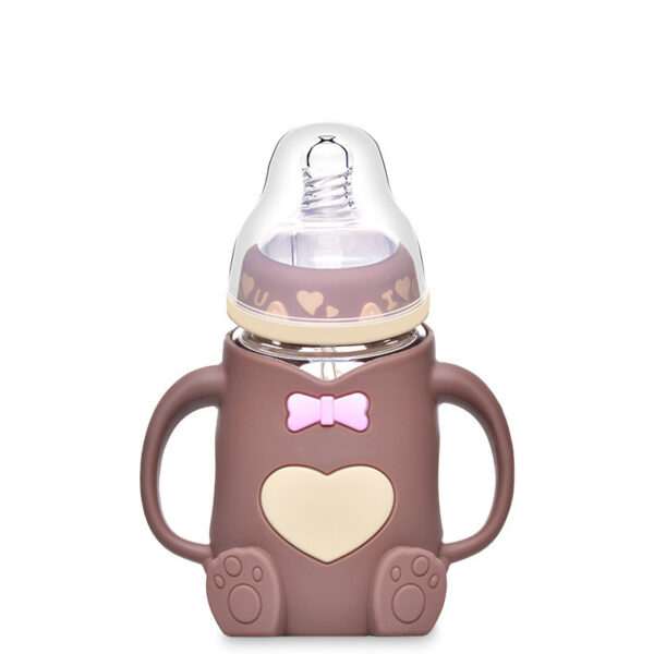 Baby Silicone Glass Baby Bottle Anti-fall And Anti-colic - Image 3