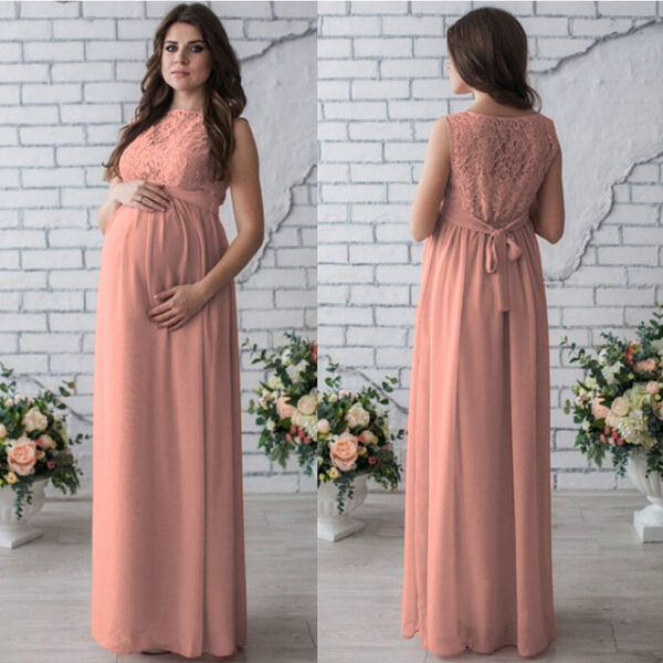Lace Sleeveless Maternity Dress - Image 5