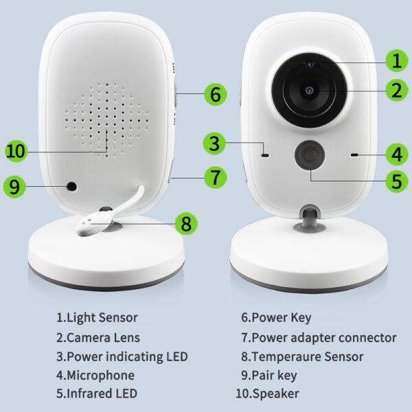 3.2 Inch Digital Baby Care Device Baby Monitor with Camera and Audio. - Image 3