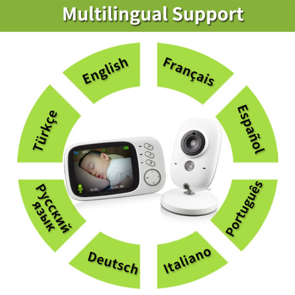 3.2 Inch Digital Baby Care Device Baby Monitor with Camera and Audio. - Image 4