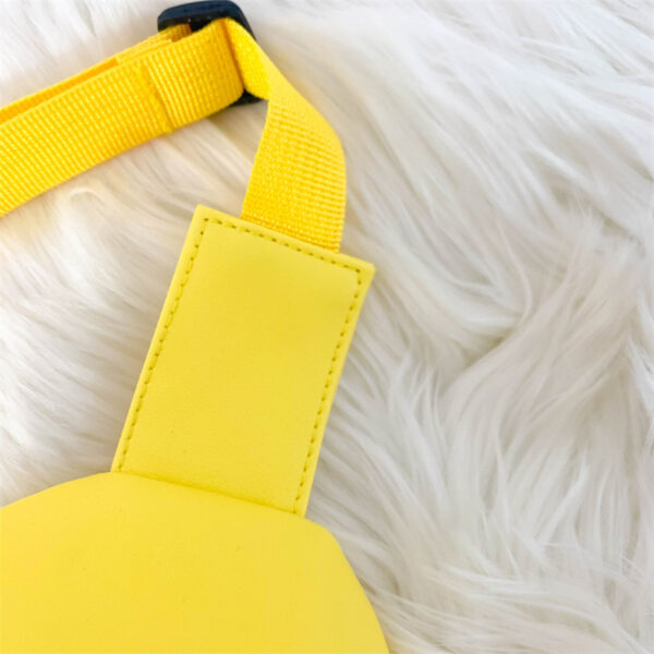 Solid Color PU Leather Children's Chest Pack Quicksand Lightweight Children's Trendy Cool Shoulder Bag - Image 8